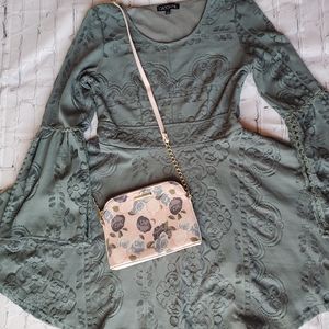 Olive Green Lace Dress Size: Large